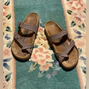 Birkenstock Tan Slip On Sandals